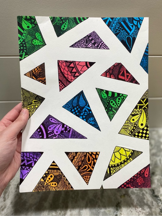 Hand Crafted Other - Colorful Geometric Art Illustration *WILL COME FRAMED!*